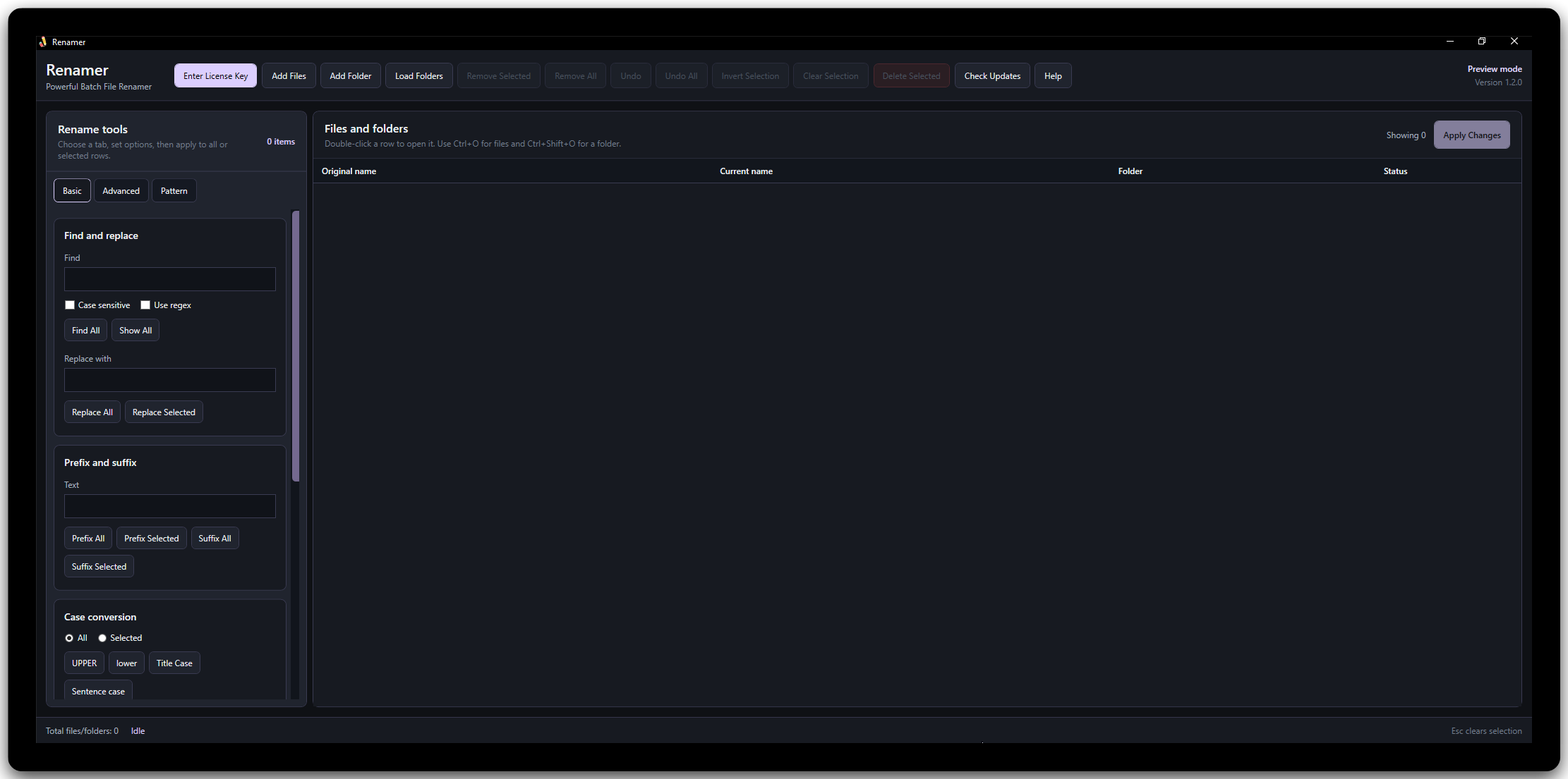 Renamer for Windows showing a batch filename preview